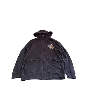 Miami Hurricanes Sebastian the Ibis Sherpa Lined Waffle Knit Zip Hoodie Mens L